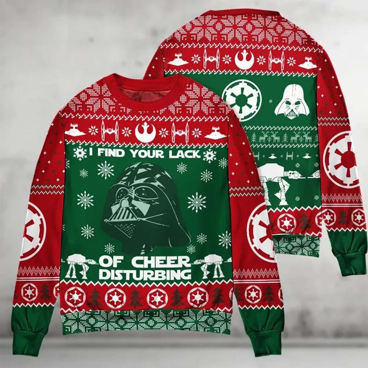 I Find Your Lack Of Cheer Disturbing Sweater Christmas Darth Vader Ugly Sweater