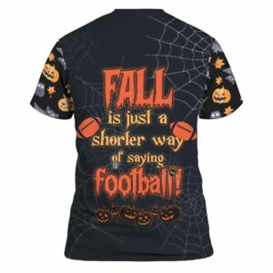 3D Halloween Football Shirt  Spooky All Over Print T-Shirt, Funny Halloween Gift for American Football Fans