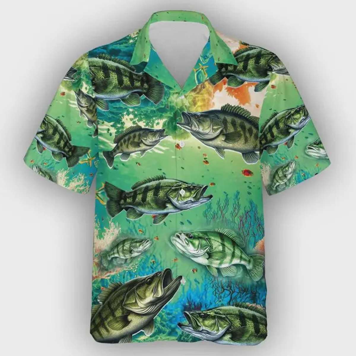 Bass Fishing Hawaiian Shirt, Bass Fishing 3D Aloha Shirts, Fishing Lover Shirt