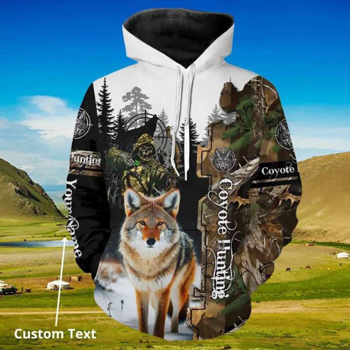 Coyote Hunting Camouflage Custom Name Shirts for Hunters