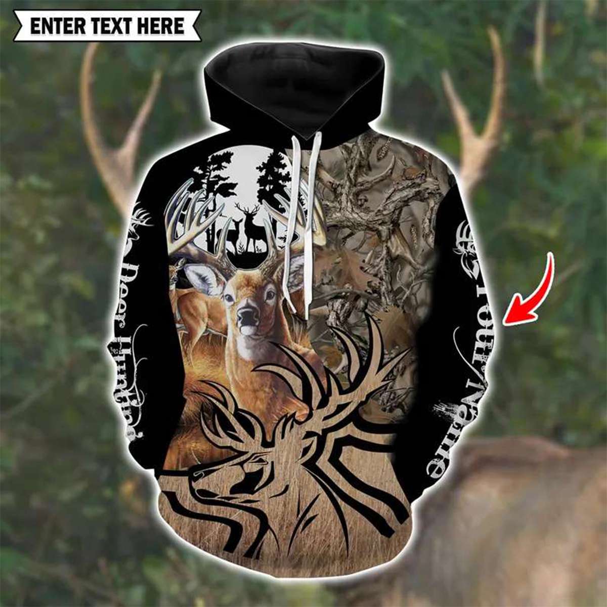 Custom Deer Hunting 3D All Over Print Hoodie, Outdoor Apparel for Hunters Gift