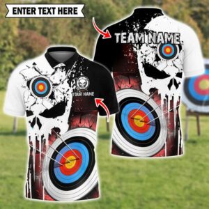 Personalized Archery Skull 3D Polo Shirt