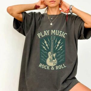 Vintage Rock & Roll Music Retro Guitar T-Shirt
