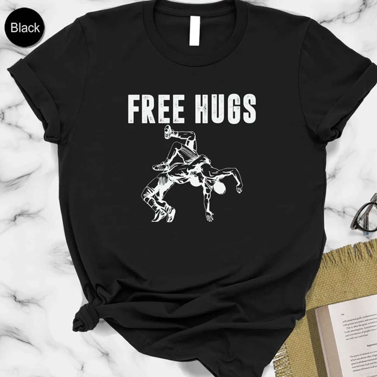 Free Hugs Wrestling Shirt, High School Wrestler T-Shirt, Father’s Day Gift