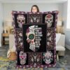 Halloween Plush Throw Blanket, Skull and Roses Blanket, Halloween Home Decor