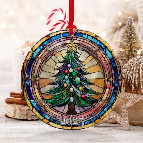 Christmas Decoration Christmas Round Ceramic Ornament, Holiday Gift Idea, Heirloom Keepsake