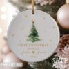 Christmas Ornament, Christmas Decoration, Holiday Gift Idea, Heirloom Keepsake, Round Ceramic