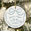 Christmas Round Ceramic Ornament, Christmas Decoration, Holiday Gift Idea, Heirloom Keepsake
