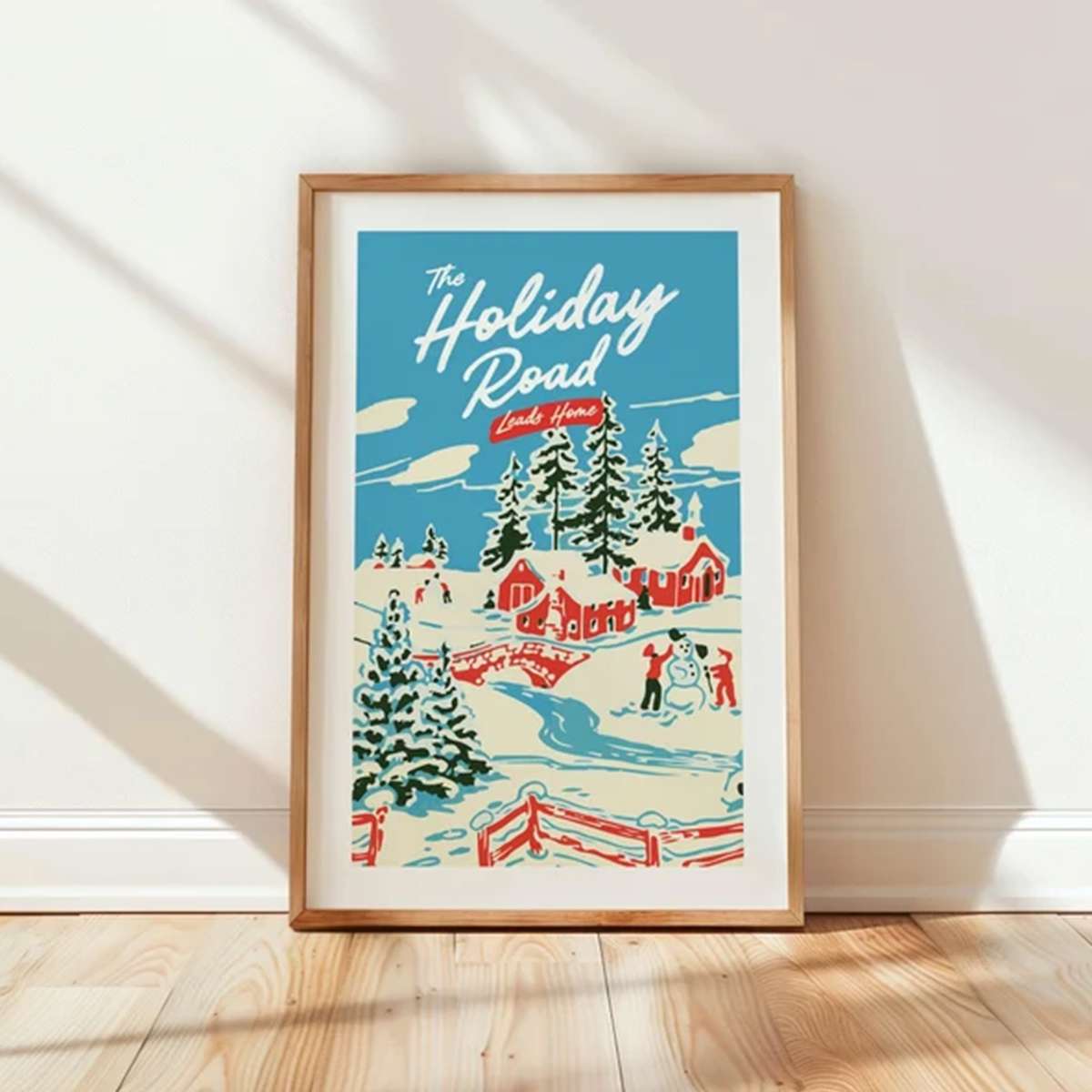 Retro Holiday Art Print Christmas Poster Kitchen Wall Art Christmas Home Decor Winter Kitchen Decor Holiday Party Gift for Home