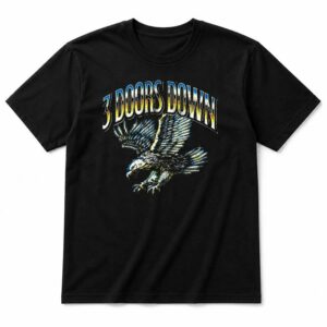 3 Doors Down Chrome Eagle Vintage Black T-Shirt