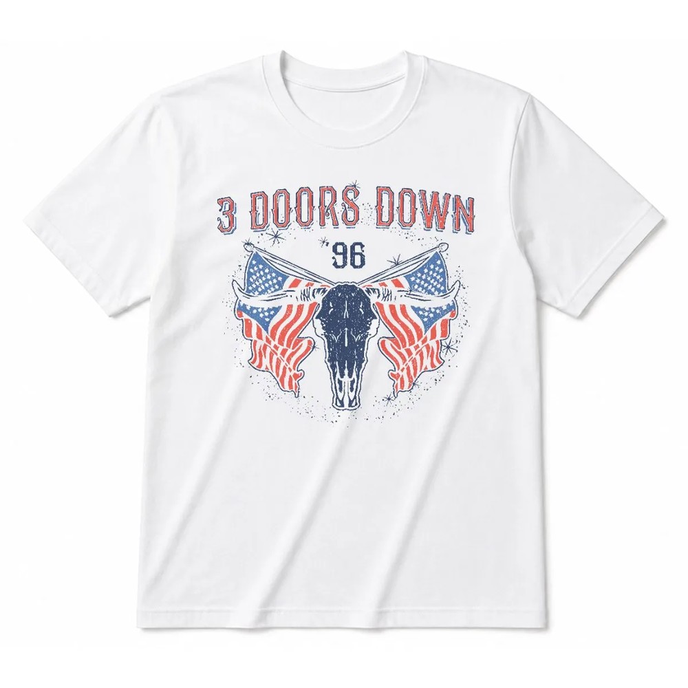 3 Doors Down Women’s Cattle Skull T-Shirt 3 Doors Down Women’s Cattle Skull T-Shirt