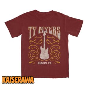 TY Myers Red Guitar Logo T-Shirt