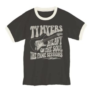 TY Myers Heavy On The Soul Black White Ringer T-Shirt