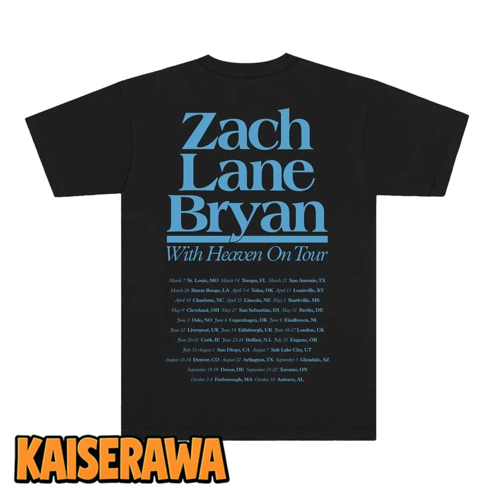 Zach Bryan Merch With Heaven On Top Tour Exposure Blue T-Shirt Zach Bryan Merch With Heaven On Top Tour Exposure Blue T-Shirt