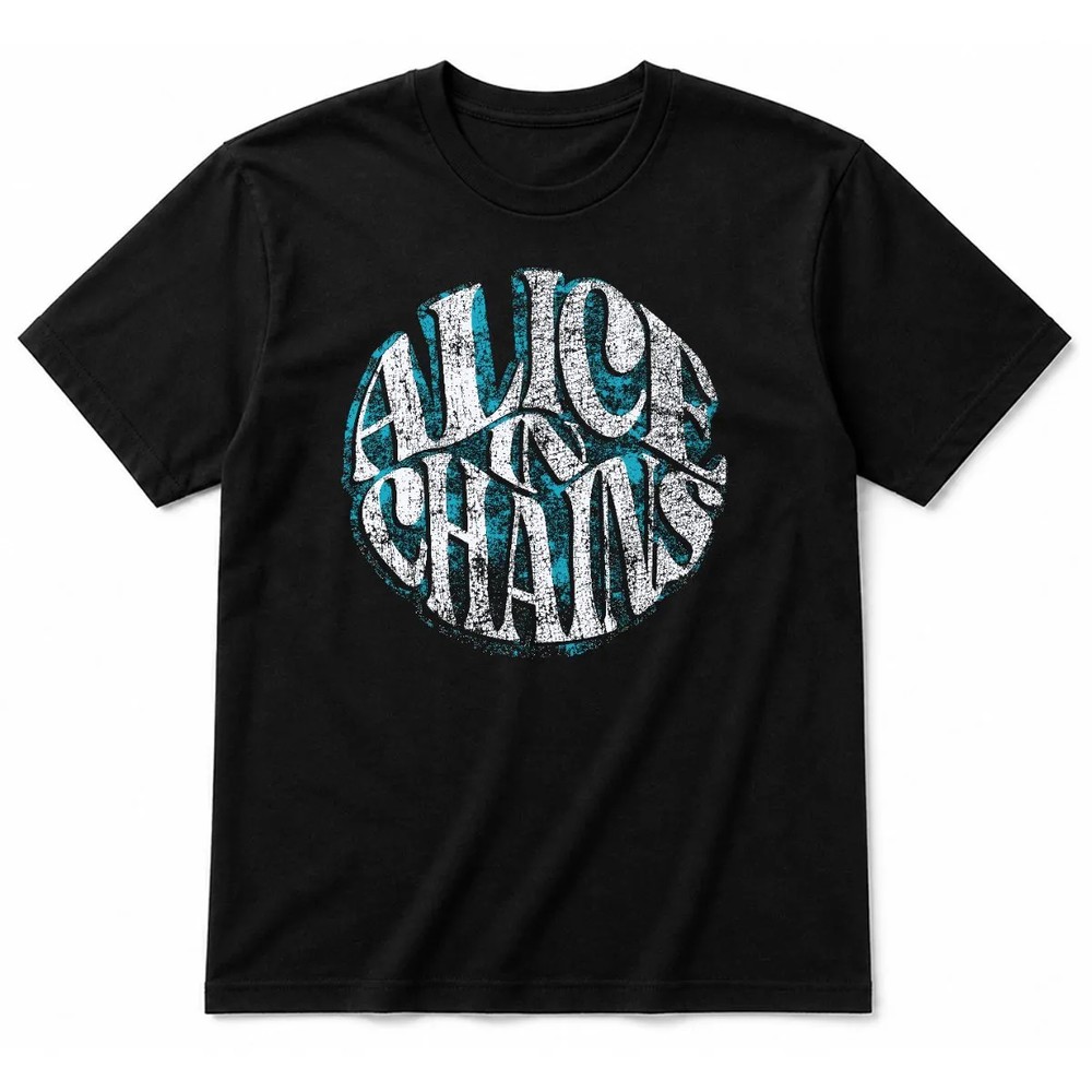 Alice In Chains Circle Text T-Shirt Black Alice In Chains Circle Text T-Shirt Black