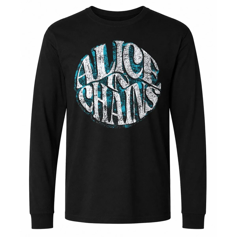Alice In Chains Circle Text T-Shirt Black Alice In Chains Circle Text T-Shirt Black