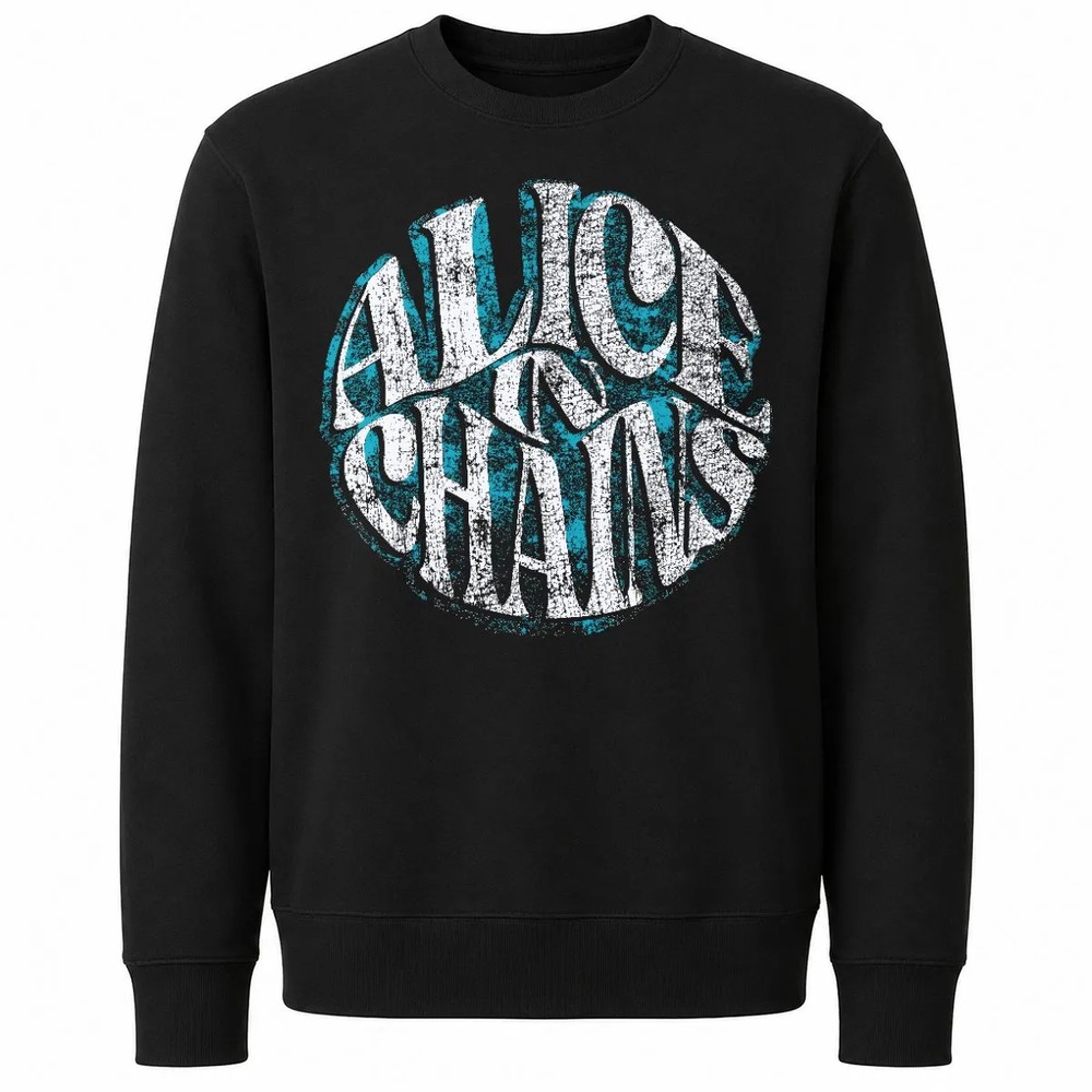 Alice In Chains Circle Text T-Shirt Black Alice In Chains Circle Text T-Shirt Black