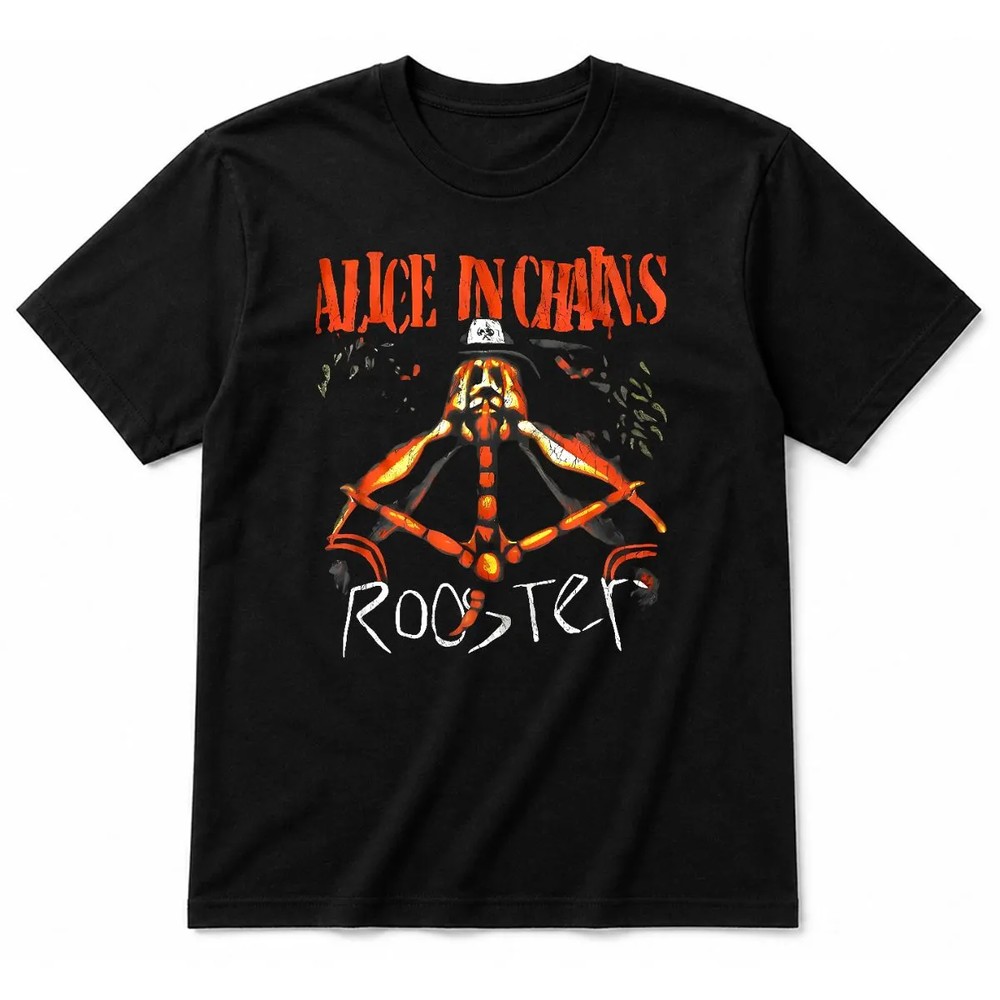 Alice In Chains Rooster Black T-Shirt Alice In Chains Rooster Black T-Shirt