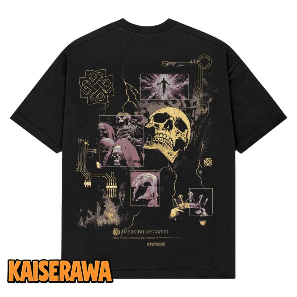 Breaking Benjamin Merch Skeleton Black T-Shirt Breaking Benjamin Merch Skeleton Black T-Shirt