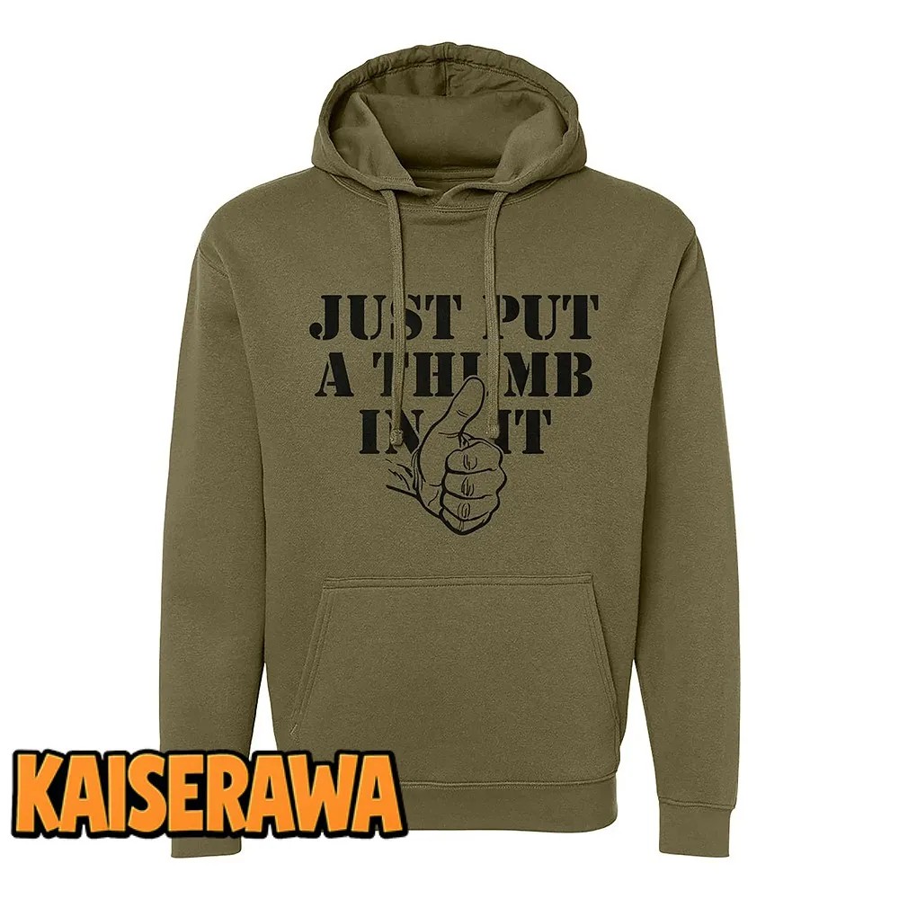 Kentucky Ballistics Merch Put A Thumb In It Hoodie – Military Green Kentucky Ballistics Merch Put A Thumb In It Hoodie – Military Green