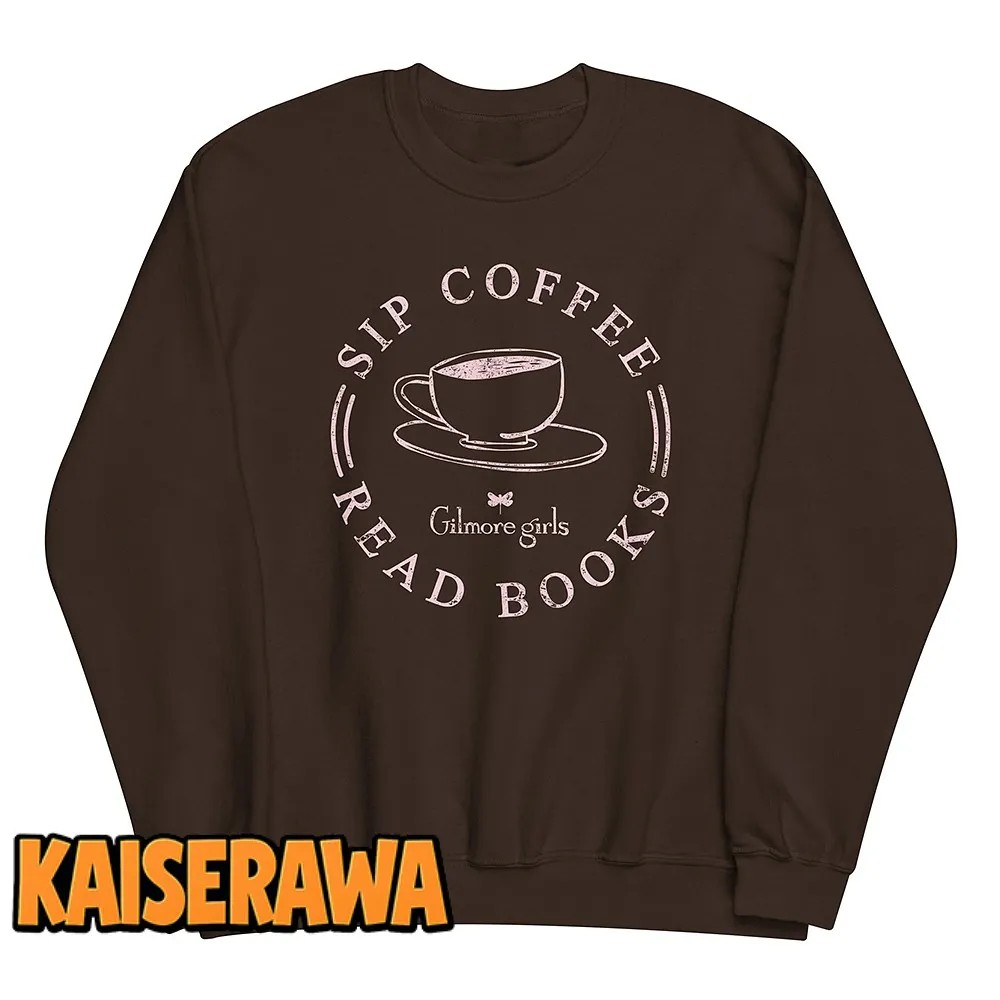 Gilmore Girls Merch Sip Coffee Read Books Sweatshirt – Brown Gilmore Girls Merch Sip Coffee Read Books Sweatshirt – Brown