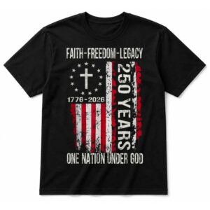 250 Years Faith Freedom 250th Anniversary USA 4th of July T-Shirt