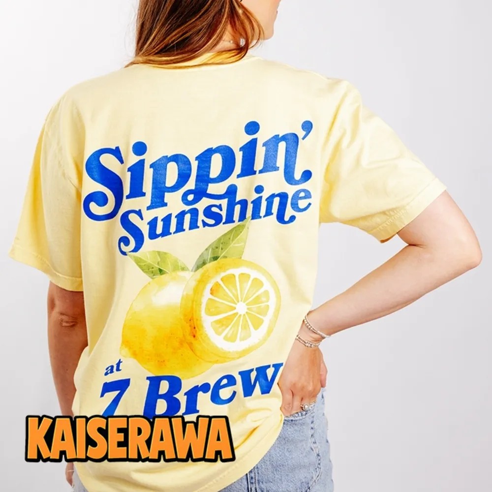 7 Brew Merch Under the Sun T-Shirt – Lemon 7 Brew Merch Under the Sun T-Shirt – Lemon