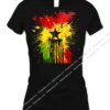 Vibrant Ghanaian Flag Splatter Art Women Shirt