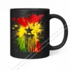 Vibrant Ghanaian Flag Splatter Art Mug